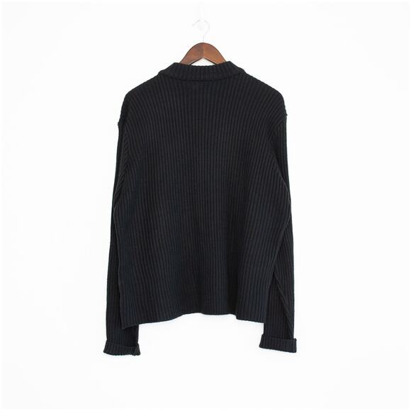 Robert Louis Grommet Studded Suede Knit Bomber Jacket | Rivet Edgy | Black Sz 2X - Picture 2 of 6